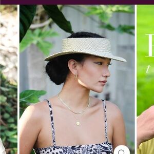 Piko’ole Papale Crownless Straw Hat (petite brim) by Hale Pua